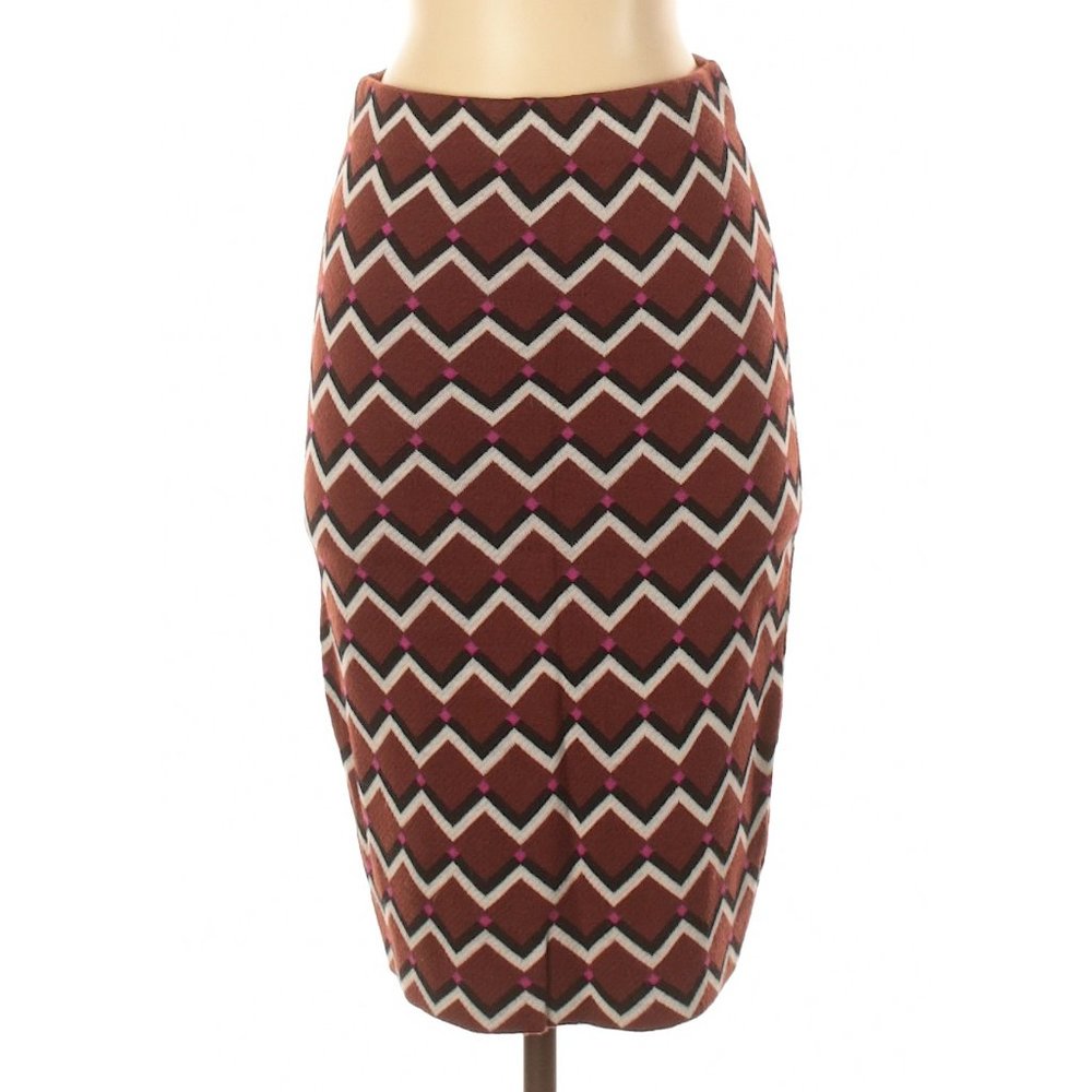 Trina Turk women's soft burgundy merino wool stretch waist diagonal pencil skirt